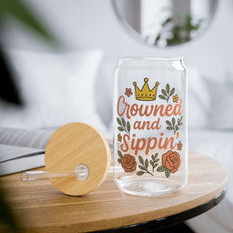 Royal Elegance Glass Sipper Cup